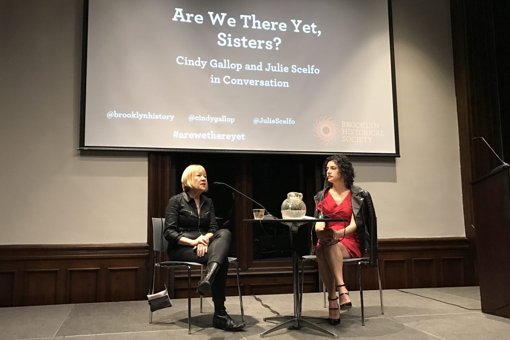 Cindy Gallop (L) and Julie Scelfo (R) at the Brooklyn Historical Society