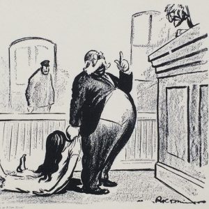 "Your Honor, This Woman Gave Birth to a Naked Child!" Robert Minor, Cartoon of Anthony Comstock (1915)
