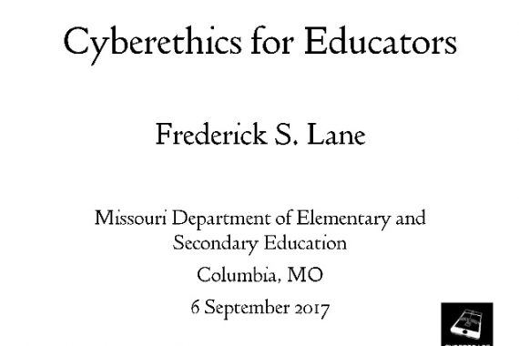 Cover Slide for "Cyberethics for Educators"