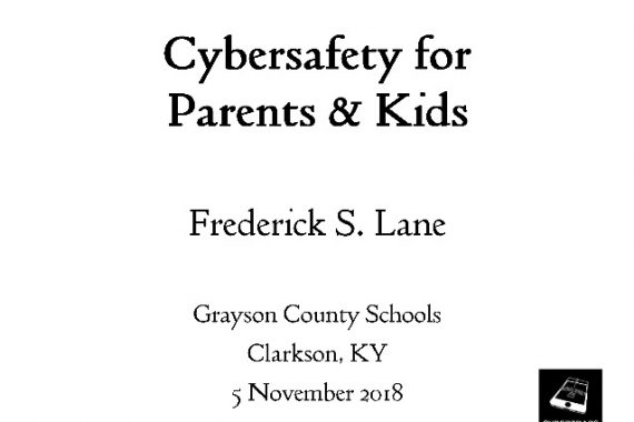 [Slide] 2018-11-05 Cybersafety for Parents & Kids